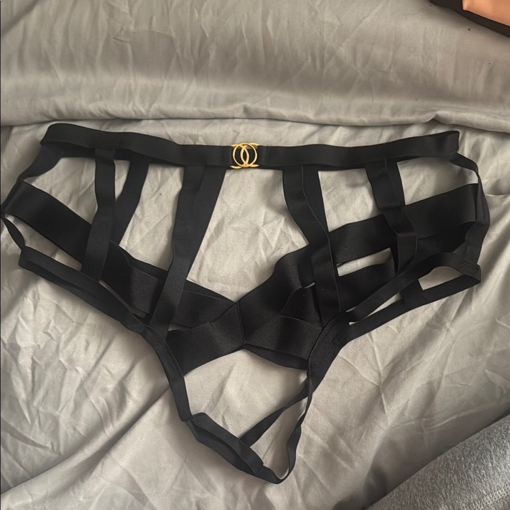 Victoria's Secret Black Satin Straps